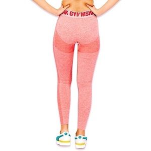 Gymshark Womens Sportwear Fit Pull On Coral Athletic Workout Leggings Size Small